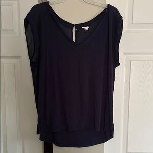 Merona Blue Sleeveless Blouse with Rounded Neckline